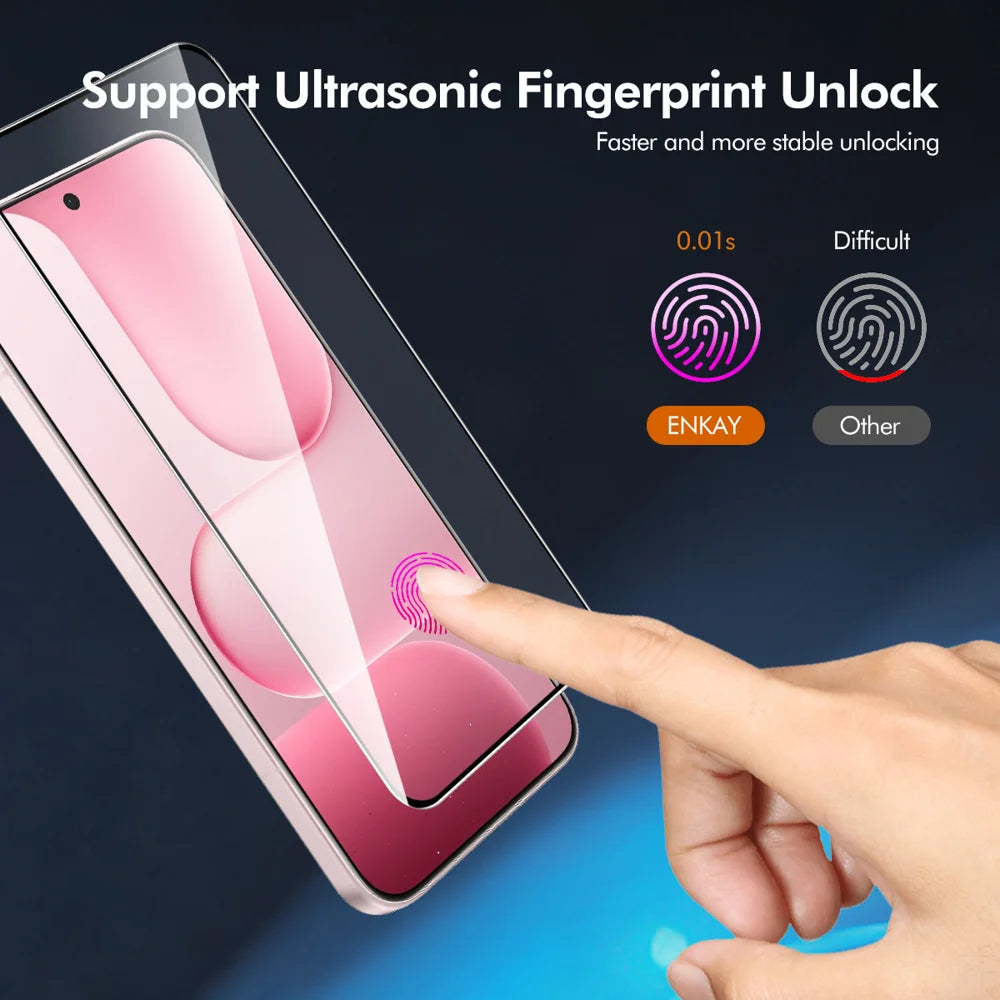 HAT PRINCE for Honor 600 Pro 5G ENKAY  Full Screen Protector Silk Print 0.18mm Tempered Glass (Fingerprint Unlock) - Transparent - 2