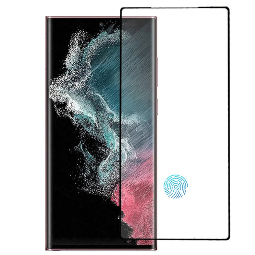 RURIHAI For Samsung Galaxy S23 Ultra AGC Glass Screen Protector HD 3D Curved Full Covering Full Glue Anti-scratch Film Support Fingerprint Unlock - 1