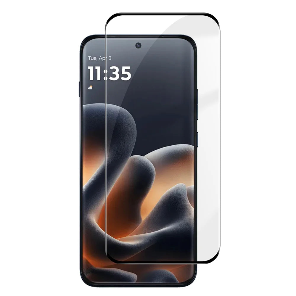 For Motorola Edge 70 Pro 5G HD Full Screen Protector Silk Printing Black Edge High Aluminium-silicon Glass Film - Transparent - 1