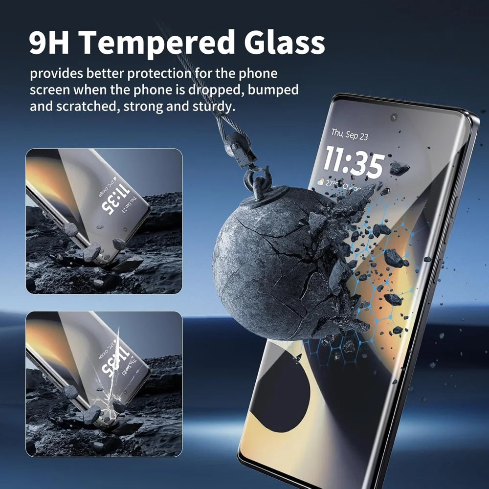 For Motorola Edge 70 Pro 5G HD Full Screen Protector Silk Printing Black Edge High Aluminium-silicon Glass Film - Transparent - 5