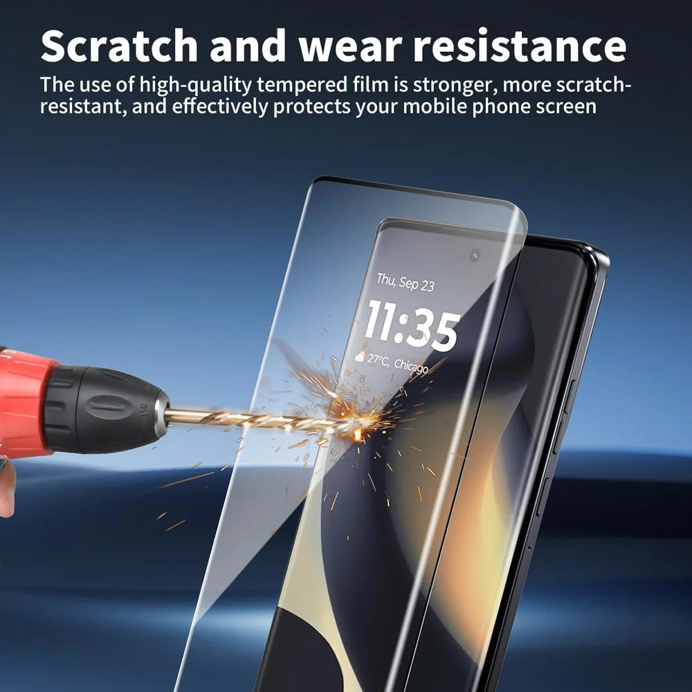 For Motorola Edge 70 Pro 5G HD Full Screen Protector Silk Printing Black Edge High Aluminium-silicon Glass Film - Transparent - 6