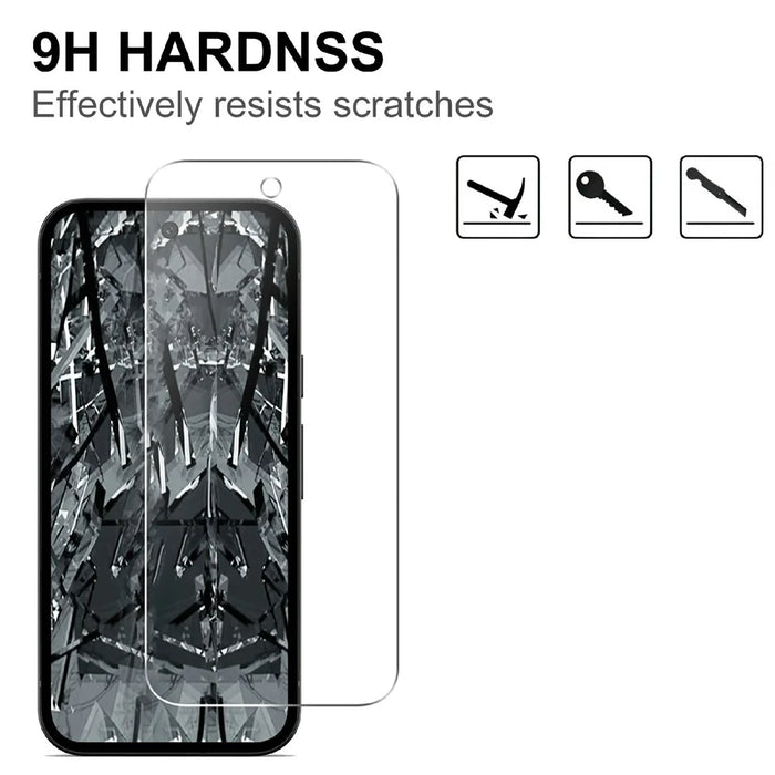 LAJABONI 2Pcs For Google Pixel 6a HD Clear Screen Protector Anti-Explosion 2.5D Arc Edge Not Complete Covering Tempered Glass Screen Film - Transparent - 3
