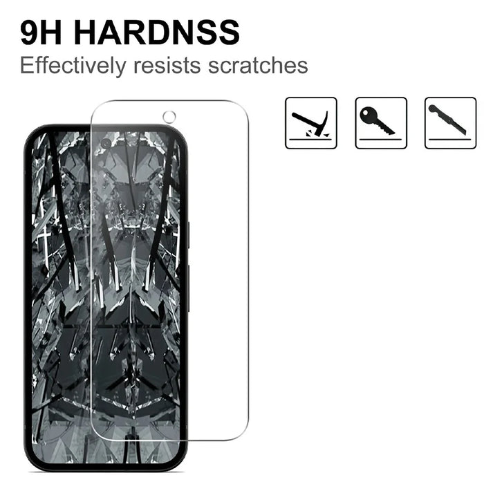 LAJABONI 2Pcs For Google Pixel 8a HD Clear Screen Protector Anti-Explosion 2.5D Arc Edge Not Complete Covering Tempered Glass Screen Film - Transparent - 3