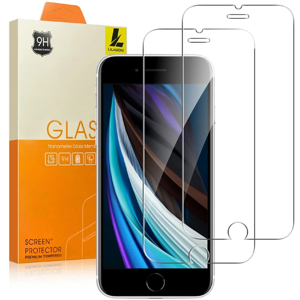 LAJABONI 2Pcs For iPhone SE (2020)  /  SE (2022)  /  8 4.7 inch  /  7 4.7 inch HD Clear Screen Protector Anti-Explosion 2.5D Arc Edge Not Complete Covering Tempered Glass Screen Film - Transparent - 1