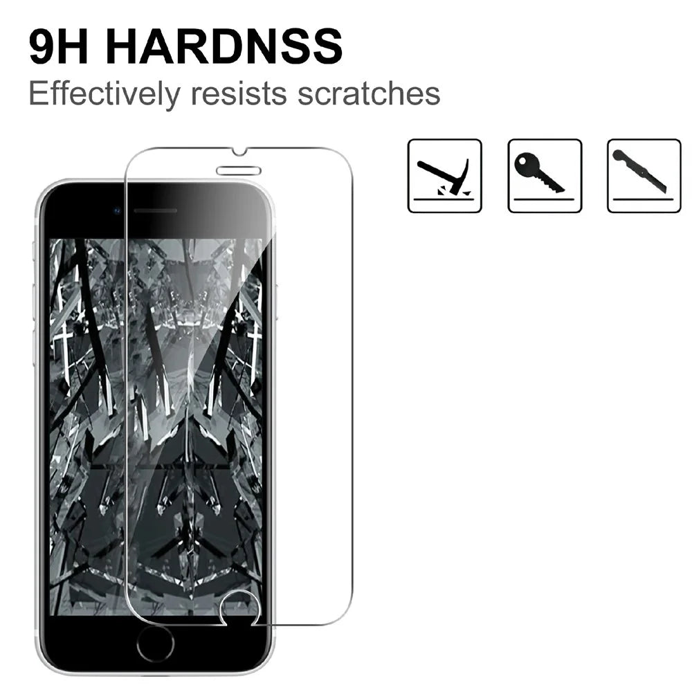 LAJABONI 2Pcs For iPhone SE (2020)  /  SE (2022)  /  8 4.7 inch  /  7 4.7 inch HD Clear Screen Protector Anti-Explosion 2.5D Arc Edge Not Complete Covering Tempered Glass Screen Film - Transparent - 3