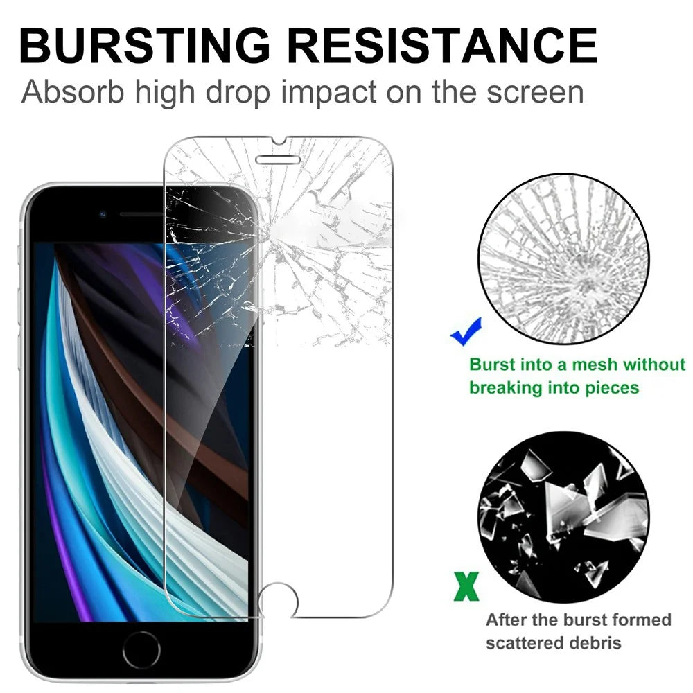 LAJABONI 2Pcs For iPhone SE (2020)  /  SE (2022)  /  8 4.7 inch  /  7 4.7 inch HD Clear Screen Protector Anti-Explosion 2.5D Arc Edge Not Complete Covering Tempered Glass Screen Film - Transparent - 4