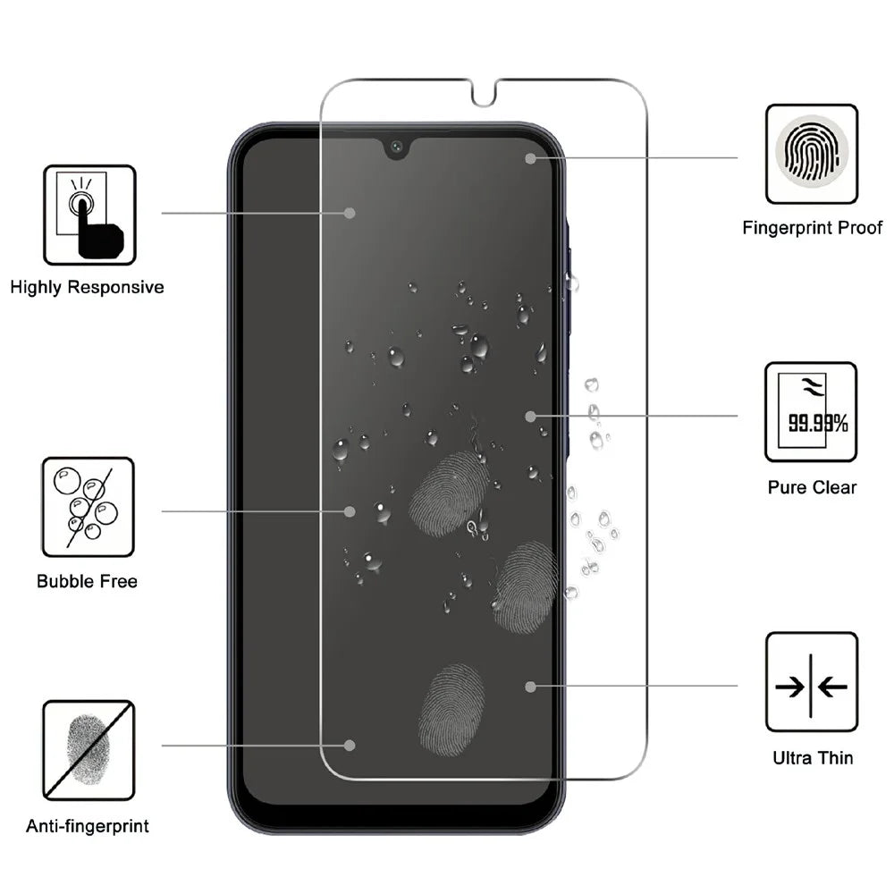LAJABONI 2Pcs For Samsung Galaxy A26 5G HD Clear Screen Protector Anti-Explosion 2.5D Arc Edge Not Complete Covering Tempered Glass Screen Film - Transparent - 2