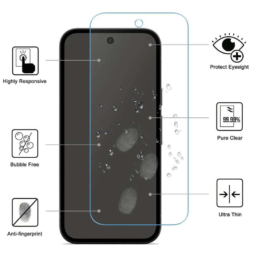 LAJABONI 2Pcs For Google Pixel 9a HD Clear Screen Protector Anti-blue-ray Not Complete Covering Tempered Glass Screen Film - Transparent - 2