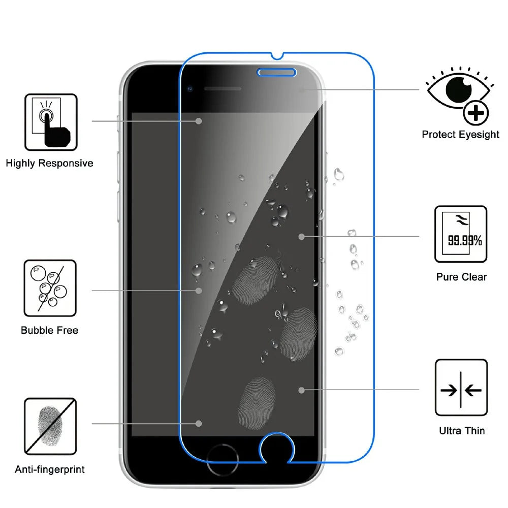 LAJABONI 2Pcs HD Clear Screen Protector For iPhone 7 4.7 inch  /  8 4.7 inch  /  SE (2022)  /  SE (2020) Anti-blue-ray Not Complete Covering Tempered Glass Screen Film - Transparent - 2