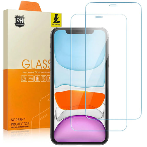 LAJABONI 2Pcs For iPhone 11 Pro HD Clear Screen Protector Anti-blue-ray Not Complete Covering Tempered Glass Screen Film - Transparent - 1