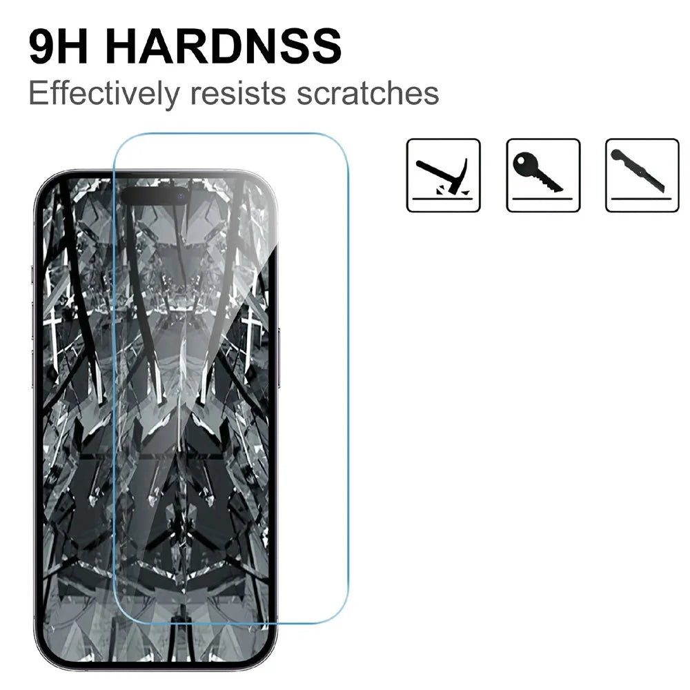 LAJABONI 2Pcs For iPhone 15 Pro HD Clear Screen Protector Anti-blue-ray Not Complete Covering Tempered Glass Screen Film - Transparent - 3
