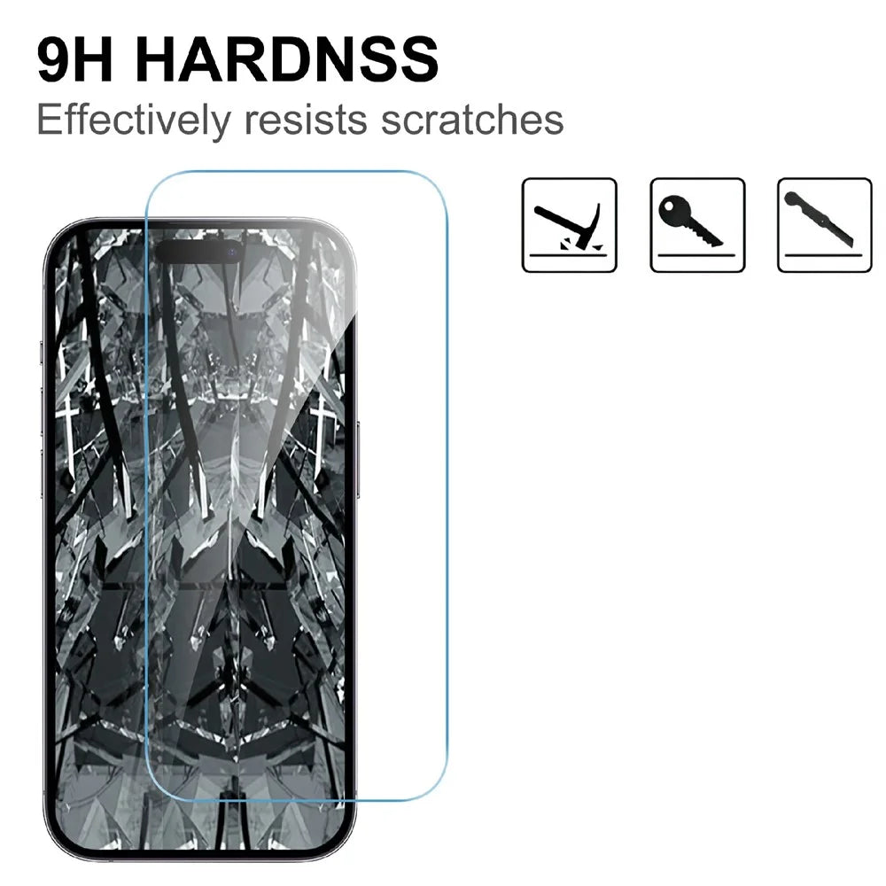 LAJABONI 2Pcs For iPhone 15 Pro Max HD Clear Screen Protector Anti-blue-ray Not Complete Covering Tempered Glass Screen Film - Transparent - 3