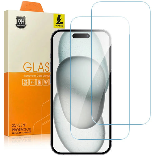 LAJABONI 2Pcs For iPhone 16 HD Clear Screen Protector Anti-blue-ray Not Complete Covering Tempered Glass Screen Film - Transparent - 1