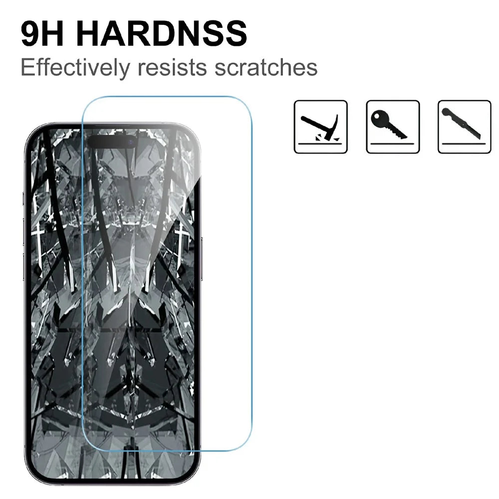 LAJABONI 2Pcs For iPhone 16 HD Clear Screen Protector Anti-blue-ray Not Complete Covering Tempered Glass Screen Film - Transparent - 3