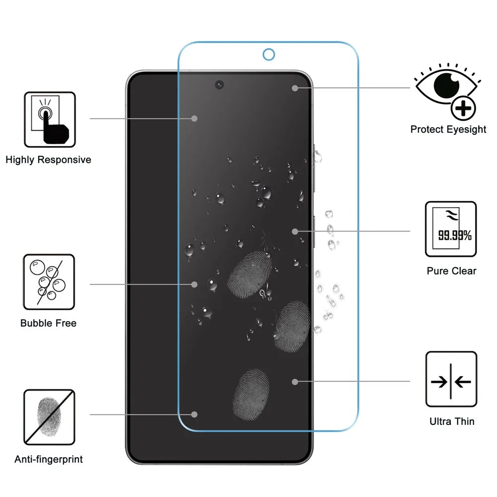 LAJABONI 2Pcs For Samsung Galaxy S23 FE HD Clear Screen Protector Anti-blue-ray Not Complete Covering Tempered Glass Screen Film - Transparent - 2