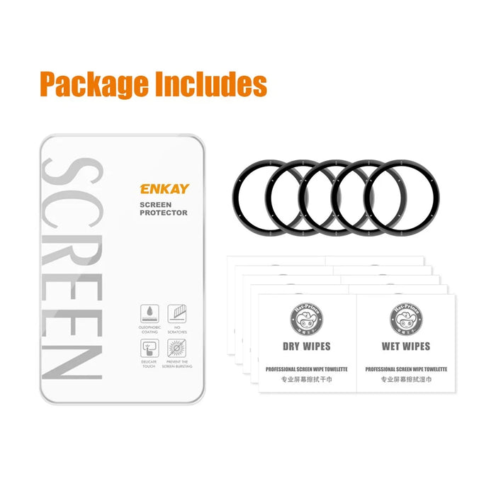 ENKAY HAT PRINCE 5Pcs  /  Set High Transparency Screen Protector for Garmin Venu 2 Plus, HD Clear 3D Curved Soft PC Edge + PMMA Full Cover Film - 5