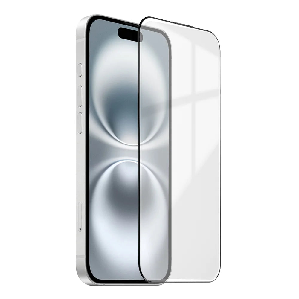 For iPhone 16 Corning Gorilla Glass Full Screen Protector 9H Hardness Anti-Fingerprint Silk Printing Film - Transparent - 1