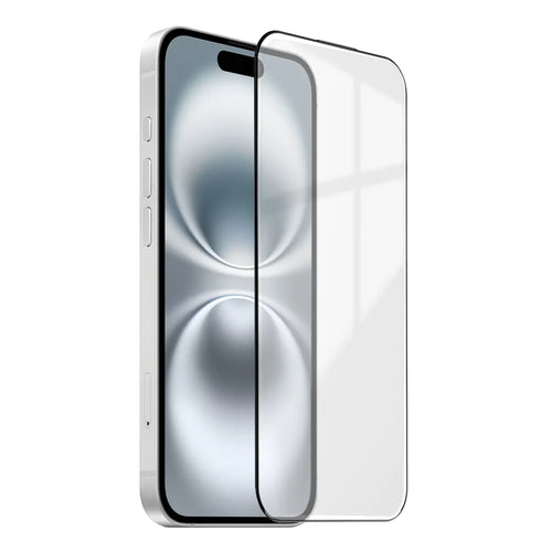 For iPhone 16 Corning Gorilla Glass Full Screen Protector 9H Hardness Anti-Fingerprint Silk Printing Film - Transparent - 1