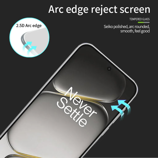 PINWUYO Tempered Glass Film for OnePlus Nord CE6 5G / Nord 6 5G / Turbo 6V 5G / Turbo 6 5G JK Series-2 9H Full Glue Full Screen Protector - Black - 2