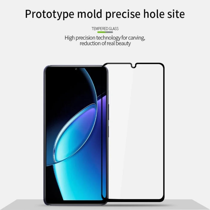 MOFI for vivo Y60 5G Screen Protector 9H Full Glue Full Coverage High Aluminum-Silicon Glass Film - Black - 3