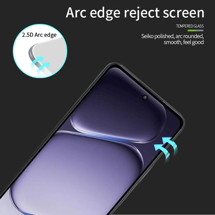 MOFI for OnePlus Nord CE6 Lite 5G Screen Protector 9H Full Glue Full Coverage High Aluminum-Silicon Glass Film - Black - 2