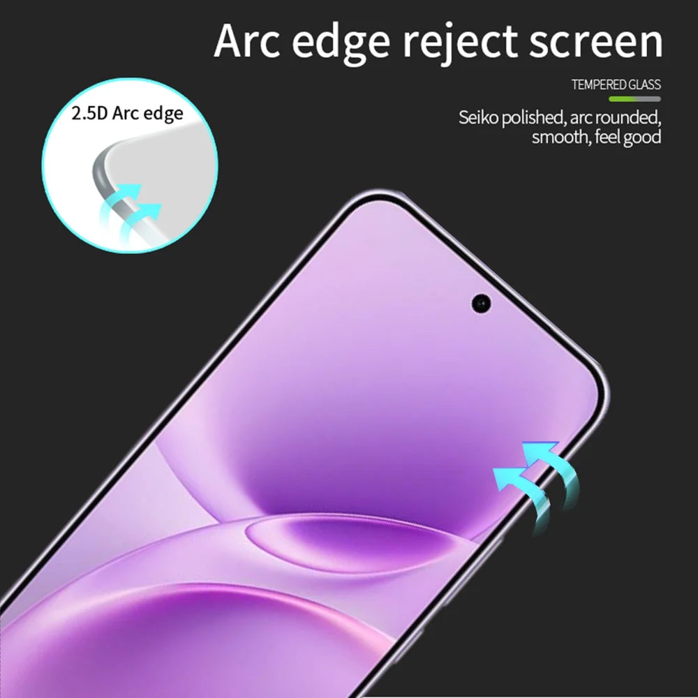 MOFI for vivo V70 FE 5G Screen Protector 9H Full Glue Full Coverage High Aluminum-Silicon Glass Film - Black - 2
