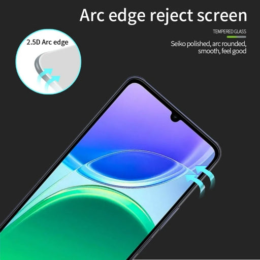 MOFI for vivo Y05 4G /  vivo Y11 5G / vivo Y21 5G (2026) Screen Protector 9H Full Glue Full Coverage High Aluminum-Silicon Glass Film - Black - 2