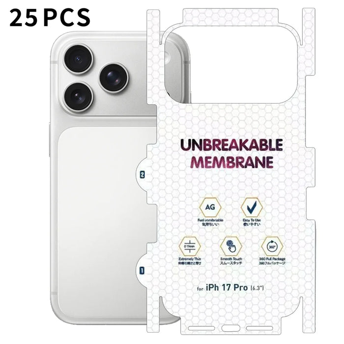 For iPhone 17 Pro 25Pcs Back Screen Protector Full Coverage Matte TPU Hydrogel Film - Transparent - 1