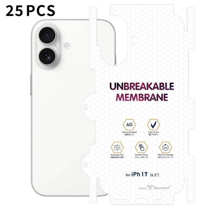 For iPhone 17 25Pcs Back Screen Protector Full Coverage Matte TPU Hydrogel Film - Transparent - 1