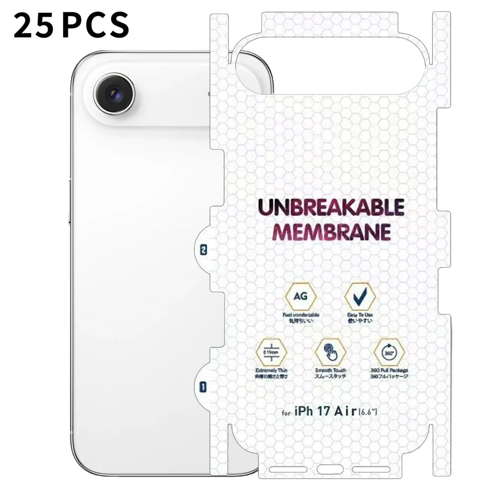 For iPhone Air 25Pcs Back Screen Protector Full Coverage Matte TPU Hydrogel Film - Transparent - 1