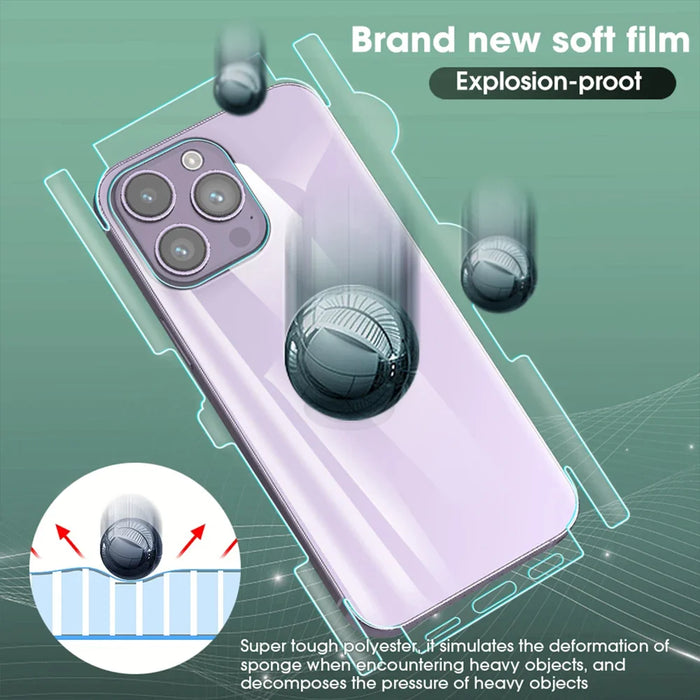 For iPhone 14 Pro 25Pcs Back Screen Protector Full Coverage Matte TPU Hydrogel Film - Transparent - 2