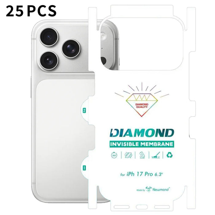For iPhone 17 Pro 25Pcs TPU Hydrogel Film Invisible Self-Healing Anti-Fingerprint Full Cover Back Protector - Transparent - 1