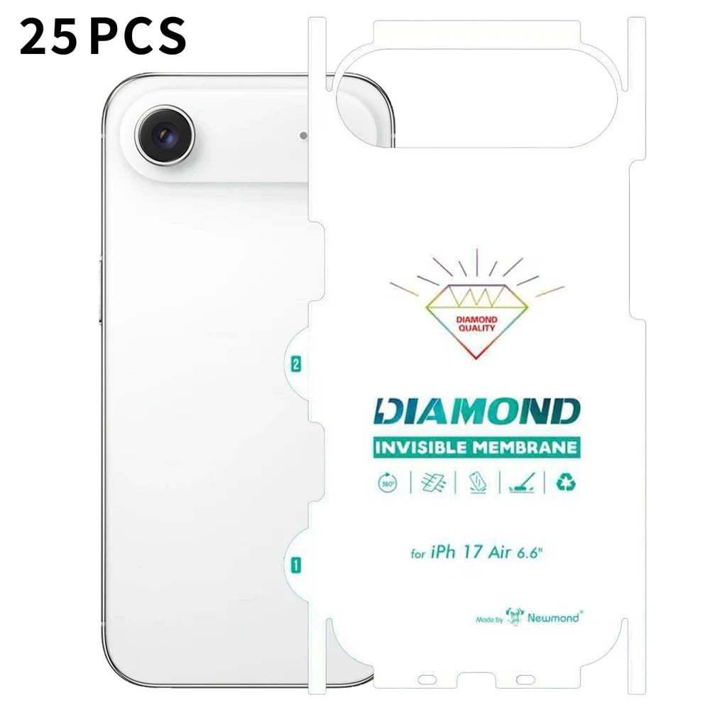For iPhone Air 25Pcs TPU Hydrogel Film Invisible Self-Healing Anti-Fingerprint Full Cover Back Protector - Transparent - 1