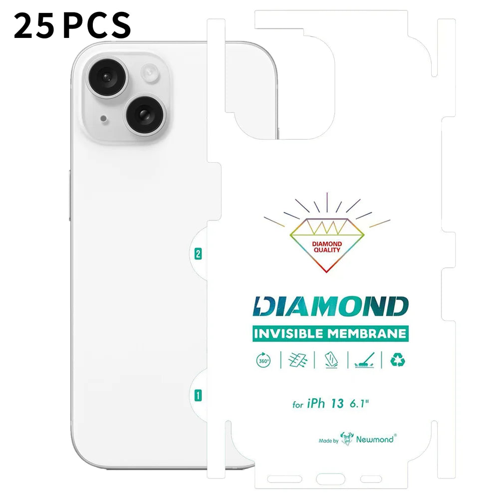 For iPhone 13 25Pcs TPU Hydrogel Film Invisible Self-Healing Anti-Fingerprint Full Cover Back Protector - Transparent - 1