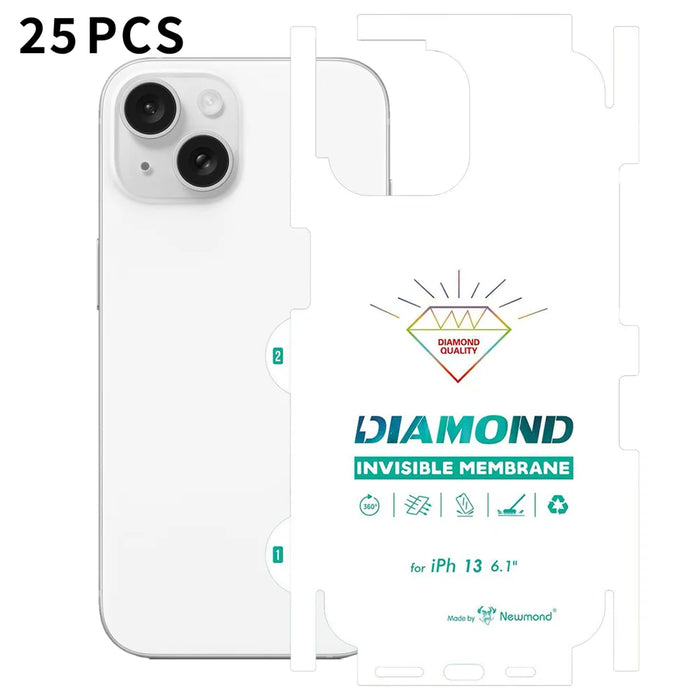 For iPhone 13 25Pcs TPU Hydrogel Film Invisible Self-Healing Anti-Fingerprint Full Cover Back Protector - Transparent - 1