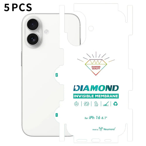 For iPhone 16 5Pcs TPU Hydrogel Film Invisible Self-Healing Anti-Fingerprint Full Cover Back Protector - Transparent - 1