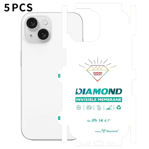 For iPhone 14 5Pcs TPU Hydrogel Film Invisible Self-Healing Anti-Fingerprint Full Cover Back Protector - Transparent - 1