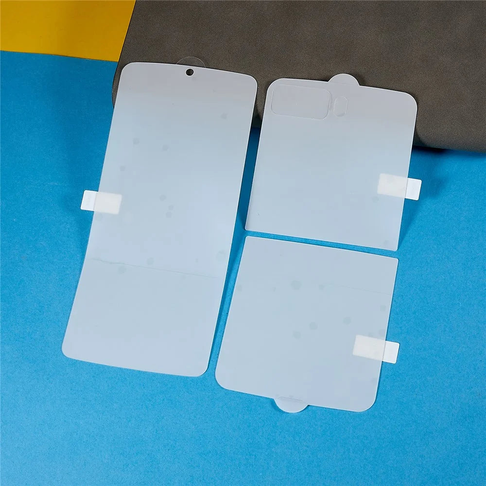 For Motorola Razr 2022 5G, HD PET Screen Protector Anti-Scratch Soft Screen Hydrogel Film Set with Back, Front + Camera Lens Hydrogel Film - 3