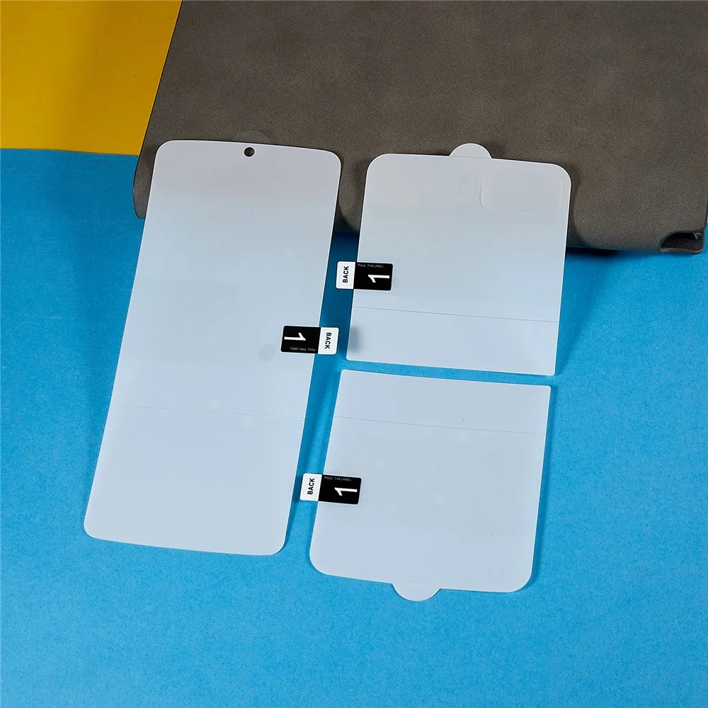 For Motorola Razr 2022 5G, HD PET Screen Protector Anti-Scratch Soft Screen Hydrogel Film Set with Back, Front + Camera Lens Hydrogel Film - 4
