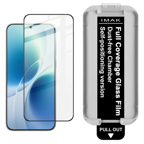 IMAK Tempered Glass For vivo X300s 5G Full Screen Protector Full Glue Film with Dust-free Installation Tool (Fingerprint Unlock) - Black - 1