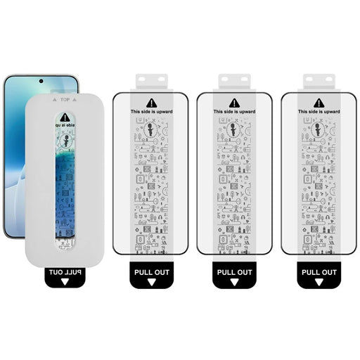 IMAK 3Pcs Tempered Glass For vivo X300s 5G Full Screen Protector Full Glue Film with Dust-free Installation Tool (Fingerprint Unlock) - Black - 1