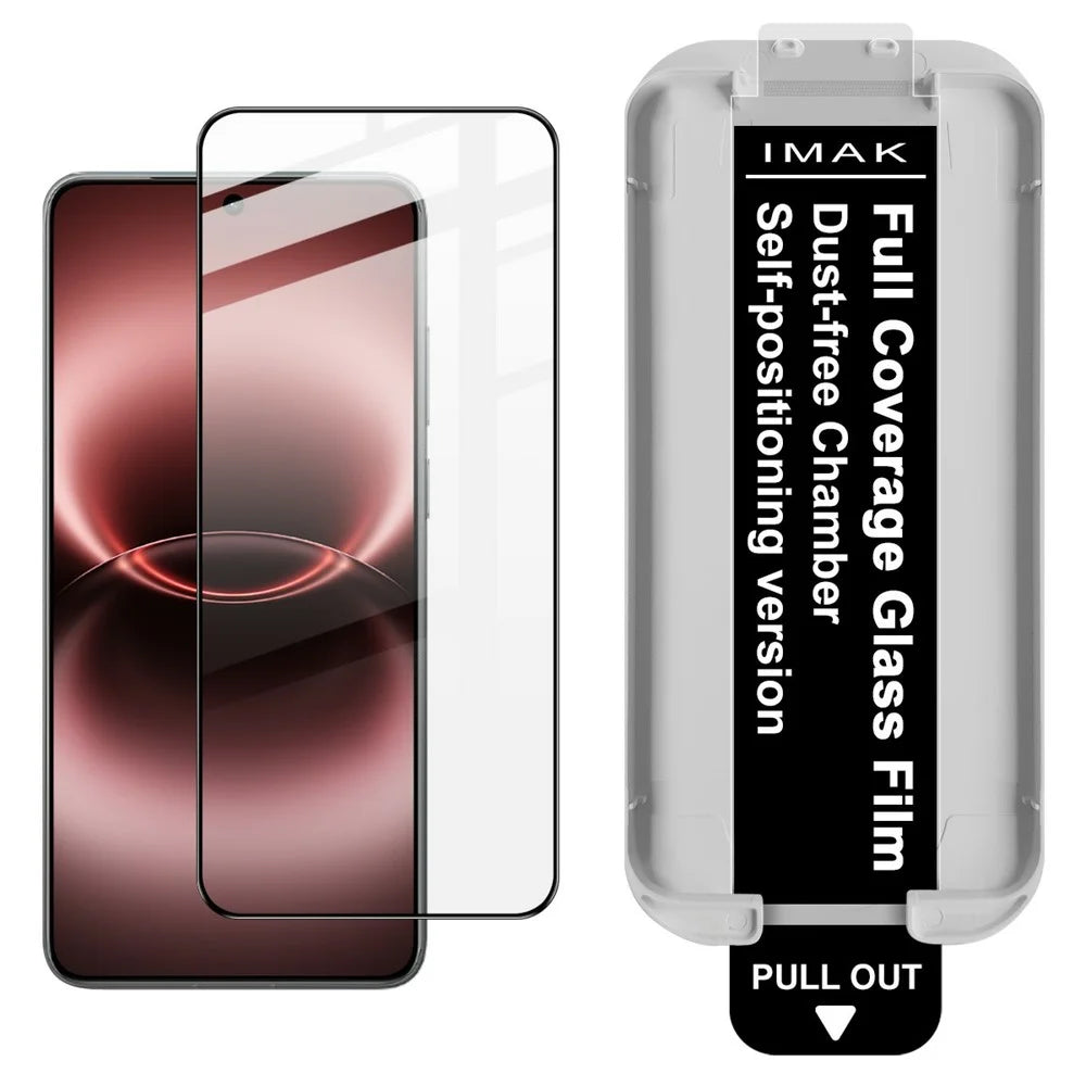 IMAK Tempered Glass For vivo X300 Ultra 5G Full Screen Protector Full Glue Film with Dust-free Installation Tool (Fingerprint Unlock) - Black - 1