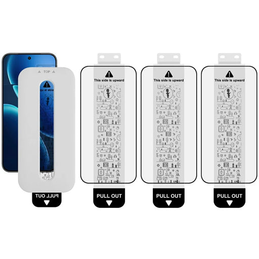 IMAK 3Pcs Tempered Glass For vivo iQOO Z11 5G Full Screen Protector Full Glue Film with Dust-free Installation Tool (Fingerprint Unlock) - Black - 1
