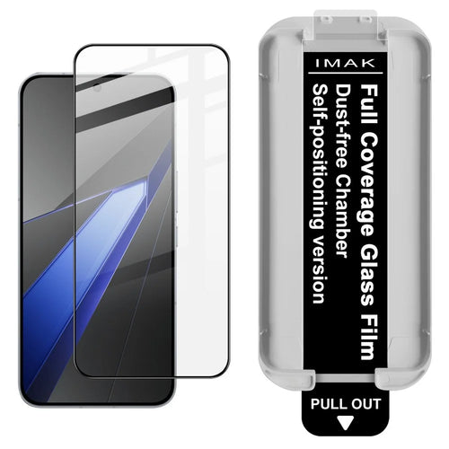 IMAK Tempered Glass For Oppo K15 Pro 5G Full Screen Protector Full Glue Film with Dust-free Installation Tool (Fingerprint Unlock) - Black - 1