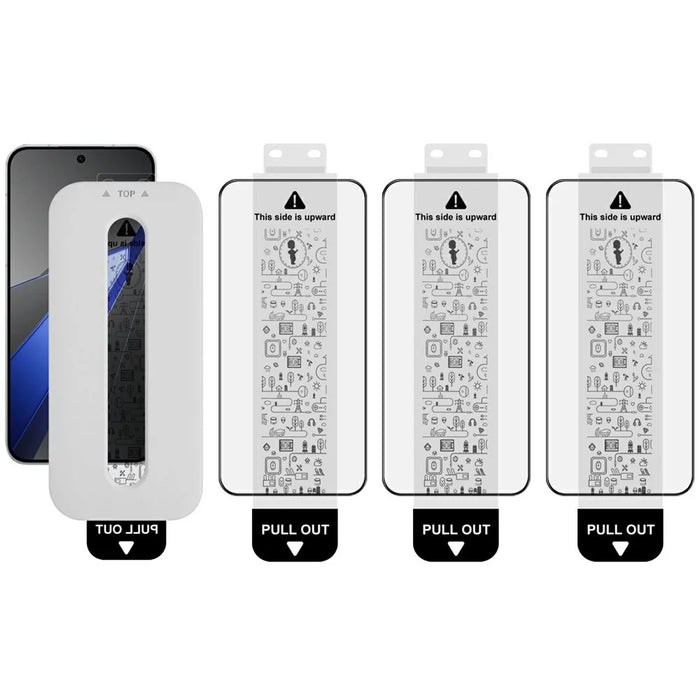 IMAK 3Pcs Tempered Glass For Oppo K15 Pro 5G Full Screen Protector Full Glue Film with Dust-free Installation Tool (Fingerprint Unlock) - Black - 1