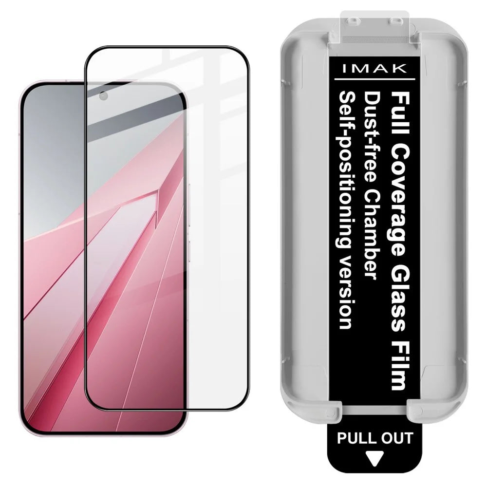IMAK Tempered Glass For Oppo K15 Pro+ 5G Full Screen Protector Full Glue Film with Dust-free Installation Tool (Fingerprint Unlock) - Black - 1