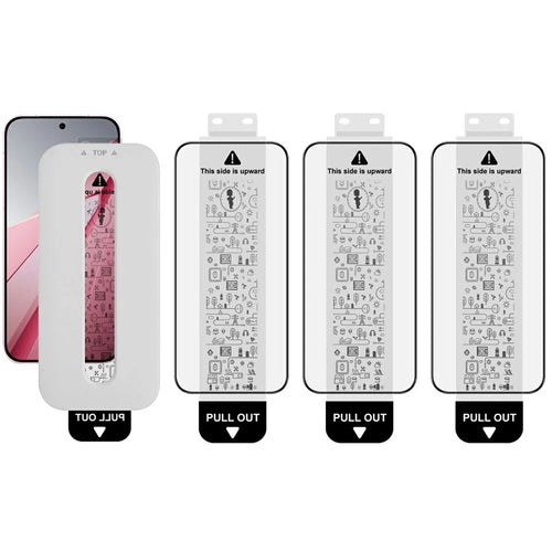 IMAK 3Pcs Tempered Glass For Oppo K15 Pro+ 5G Full Screen Protector Full Glue Film with Dust-free Installation Tool (Fingerprint Unlock) - Black - 1