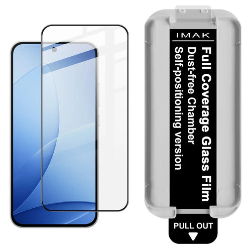 IMAK Tempered Glass For Oppo A6s Pro 5G Full Screen Protector Full Glue Film with Dust-free Installation Tool (Fingerprint Unlock) - Black - 1