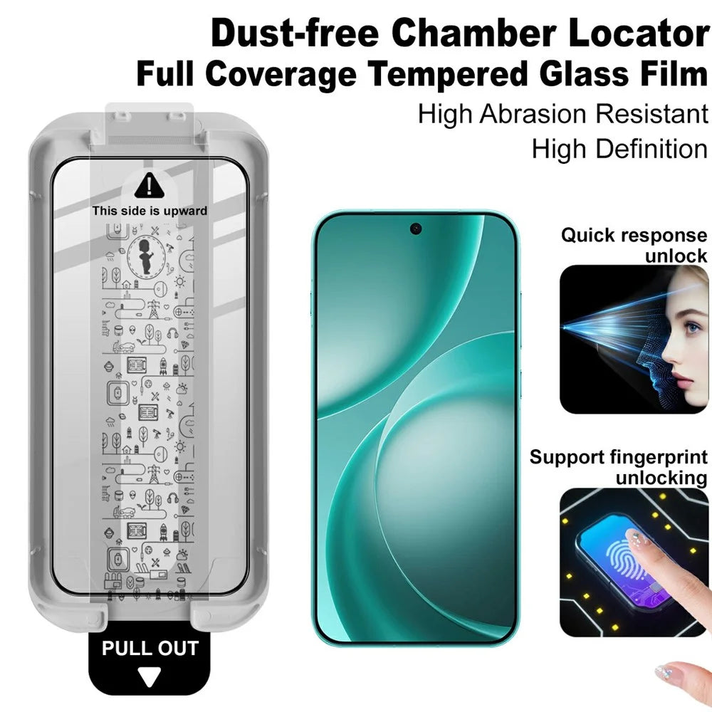 IMAK Tempered Glass For Oppo Find X9s Pro 5G Full Screen Protector Full Glue Film with Dust-free Installation Tool (Fingerprint Unlock) - Black - 3