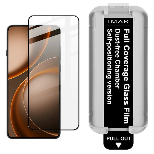 IMAK Tempered Glass For Oppo Find X9 Ultra 5G Full Screen Protector Full Glue Film with Dust-free Installation Tool (Fingerprint Unlock) - Black - 1